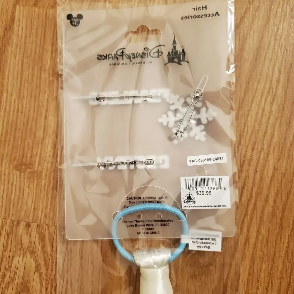 Disney Parks Elsa Frozen Hair Accessory Set Ponytail Braid Barrettes & Sparkle
